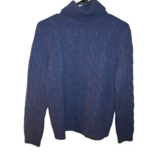 Womens Turtleneck Sweater Pullover Size S  Lambs wool Andora Cable Knit